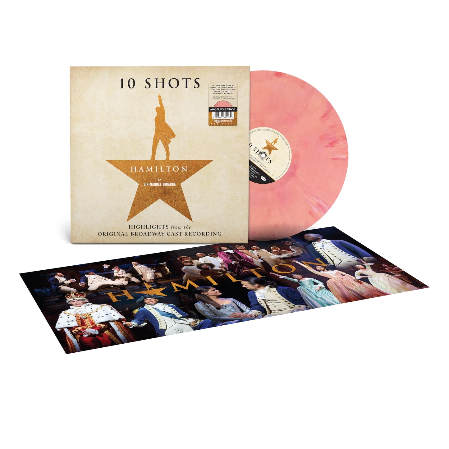 Vinyl record set with 'Hamilton' album cover and pink record