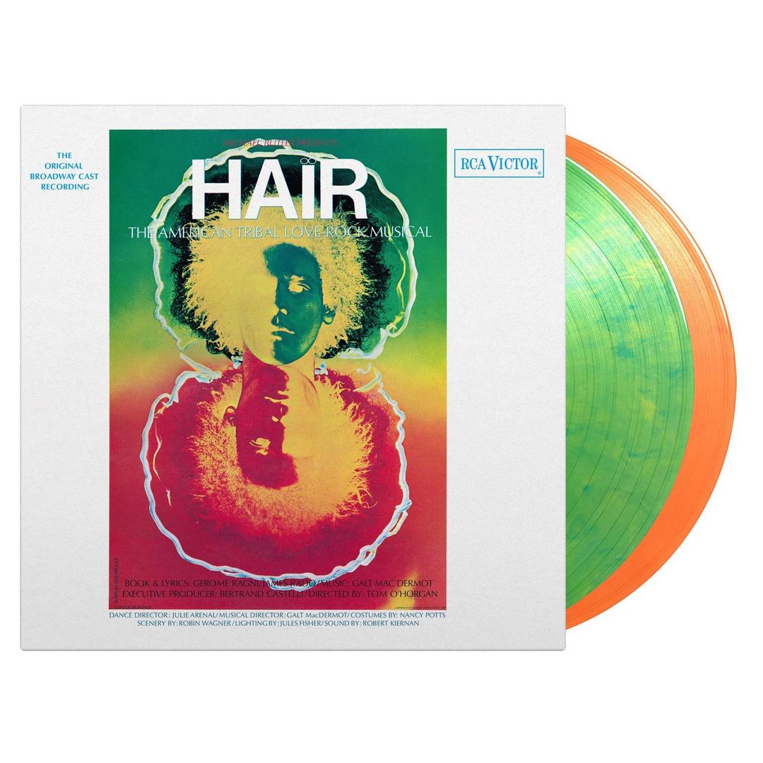 Hair (Original Broadway Cast Recording) - ORANGE & YELLOW / GREEN & YELLOW SWIRLED VINYL