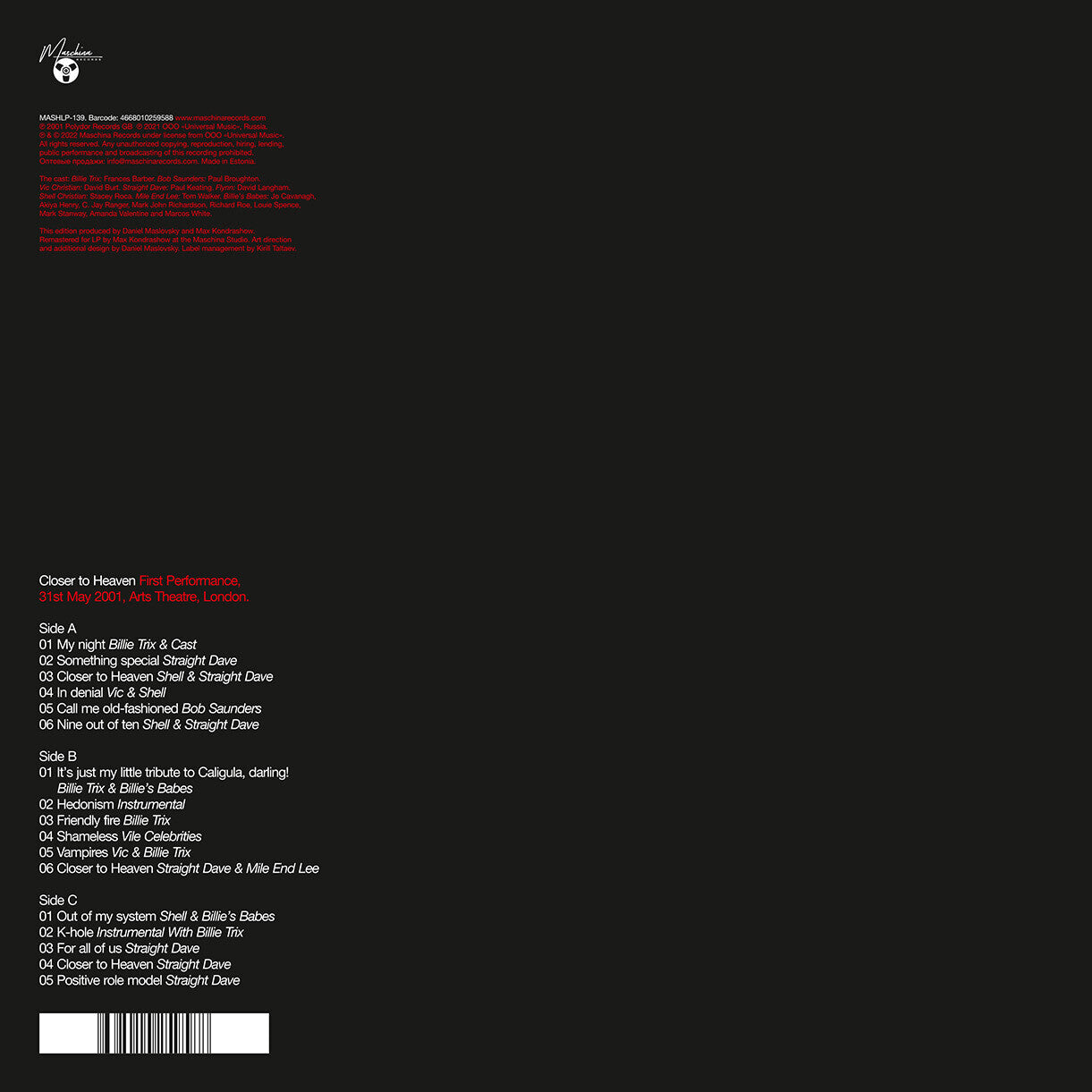 Closer To Heaven (Original Cast Recording) - RED VINYL