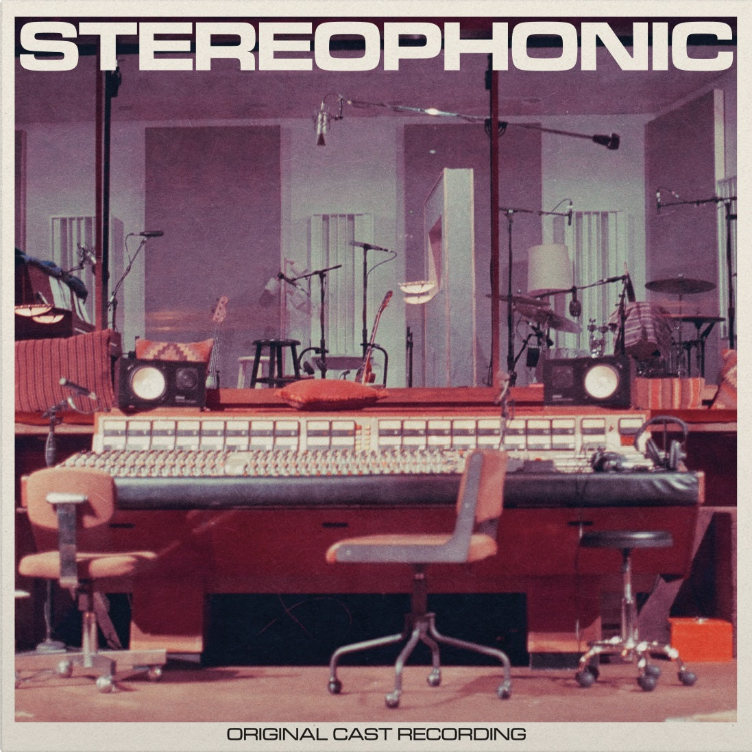 Album cover of 'Stereophonic' with a recording studio setup.