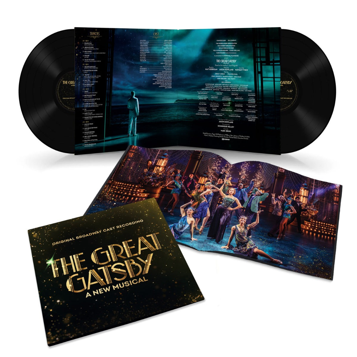 Vinyl record set with 'The Great Gatsby' musical cover and disc